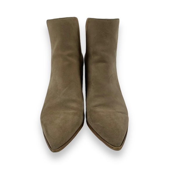 Steve Madden Taupe Suede Kaylah Pointed Toe Heeled Bootie - Picture 2 of 14